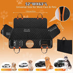Hard Bottom Back Seat Extender for Dogs, Dog Car Seat Cover for Back Seat, Holds 420lbs, Durable Waterproof Pet Car Bed Dog Hammock for SUV/Car/Small Truck (Black)