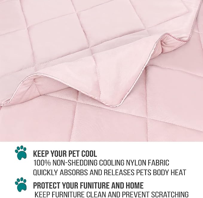 PetAmi Premium Cooling Dog Blanket | Lightweight Fluffy Pet Throw Blanket Bed Cover for Dogs, Cat, Puppies | Pet Blanket Furniture Protector Couch Sofa | Reversible Fuzzy Cozy | 24x32, Pink