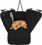 Active Pets Dog Car Seat Cover for Back Seat, Waterproof Pet Protection Hammock, SUV Truck Car Backseat Protector with Safety Features, Black