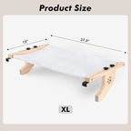 AMOSIJOY Cat Windowsill Perch with Wood & Metal Frame for Large Cat, 27.5in | Solid Wood Frame, Easy to Adjust, Washable Berber Fleece Cover, No Suction Cups Cat Window Seat for Windowsill, Bedside