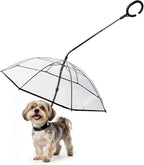 Namsan Small Dog Rain Umbrella, Windproof Rainproof Dog Umbrella with Adjustable Leash, Clear Dog Umbrella Leash for Small Dogs, Self-Assembly Puppy Walking Umbrella