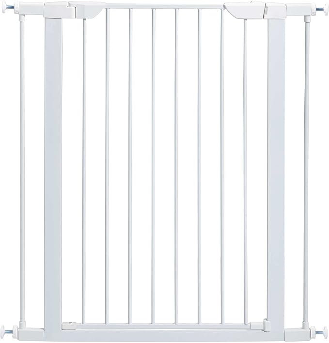 Midwest 39" Steel Walk-Thru Dog Gate, White | Pressure Mounted, Expands 29.5"- 38" Wide, Auto-Close Door, Spring-Loaded Latch, Includes Two 3" Extensions