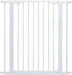 Midwest 39" Steel Walk-Thru Dog Gate, White | Pressure Mounted, Expands 29.5"- 38" Wide, Auto-Close Door, Spring-Loaded Latch, Includes Two 3" Extensions