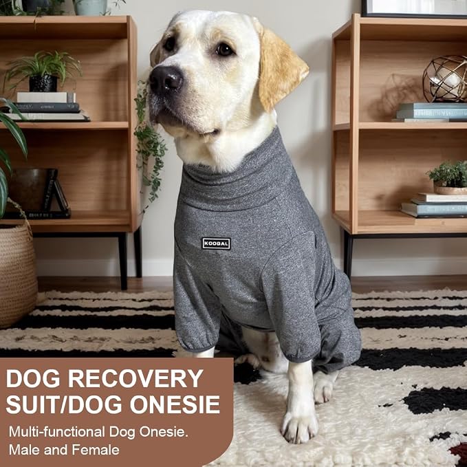 Dog Pyjamas PJS Sweater Clothes and Home Clothing Suitable for Small to Medium Breeds of Dogs, Dog Neutering Suits, Extra-Large Stretch Fabric, Four-Legged Clothes(Thin Forid Gray, XL)