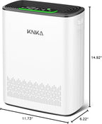 KNKA Air Purifiers for Home Bedroom Up to 1147 Ft² in 1 Hr, APH3000, White | Washable Pre-Filter, AHAM VERIFIDE, AQI Display, Turbo & Auto Modes, HEPA Sleep Mode, Air Cleaner for Dust, Pollen