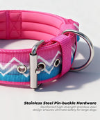 Dog Collar for Large Dogs,2 in Wide Heavy Duty,Pressure-Relief Padded, A-S | Professional Protection for Large and Giant Breeds,Handle for Control,Stainless Steel Buckle Ultra Safety,17-20 in