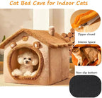 Cat Beds for Indoor Cats Small Dog,Cute Bear Cat Bed Cave Cat House, S - Image 6