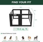 FXW AuraSpace Clear Acrylic Indoor Dog Playpen, 24" H, 8 Panels, Black | Open View, Modern Home Fit, No Climbing Bars, Tool-Free Setup, For Puppies & Small Dogs
