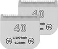 40# Pet Dog Grooming Detachable Ceramic Blades, 2 PCS | Compatible with Andis, Oster A5, Wahl KM10 Clippers, Cut Length 1/100" (0.25mm)
