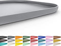 SMILOOL Silicone Pet Food Mat with Raised Edge for Food and Water Bowl, Dog Feeding Mats, Cat Food Trays for Floor Waterproof, Rubber Tray for Dogs and Cats, 22 x 14 x 0.8 Light Gray