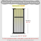 Lumizone 55.12" Extra Tall Pet Gate for Cat Dog 30.12"-34.05" Wide Black | Extra Tall Cat Gate for Doorway Hallway Stairs Pressure Mounted 1.37" Gap No Drilling Auto-Close Dual-Lock