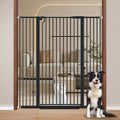 Fairy Baby 51.1" Extra Tall Pet Gate 29.5"-48.4" Extra Wide Cat Dog Gates | Tall Baby Gate for Doorway, Pressure Mounted No Drill, 1.37" Narrow Bar Spacing, Walk Thru Auto Close Metal Doggy Gate, Black