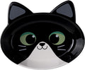 The Cat Ladies Ceramic Cat Bowls - Whisker Friendly Food Bowl - Cute Pet, Kitten Plates - Dishes for Indoor Cats - Dish for Wet Food & Water - Platos para Gatos - Black and White Cat, Small