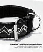 Dog Collar for Large Dogs,2 in Wide Heavy Duty,Pressure-Relief Padded, E-L | Professional Protection for Large and Giant Breeds,Handle for Control,Stainless Steel Buckle Ultra Safety,23-26 in
