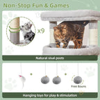 Taoqimiao Heavy-Duty Cat Tree, 71 in Cat Tower for Large Cats 20lbs+ | 3 Giant Multi-Tier Perches, Widened Cat Condo with 9 Scratching Posts, Plush Hammock & Basket, Toys, Light Gray, MS034W