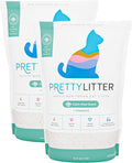 PrettyLitter Health Monitoring Cat Litter, Calm Aloe, 2-Pack, 6 lb. Bags | Up to 2 Months Supply, Non-Clumping, Advanced Odor Control, Automatic Litter Box Compatible, Color Changing Silica Crystals