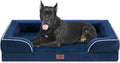 Comfort Expression Orthopedic Dog Bed for Extra Large Dogs with Bolster | Waterproof Dog Couch Bed with Washable Cover & Non-Slip Bottom, Supportive Egg Crate Foam Big Dog Bed, 53x42Inch