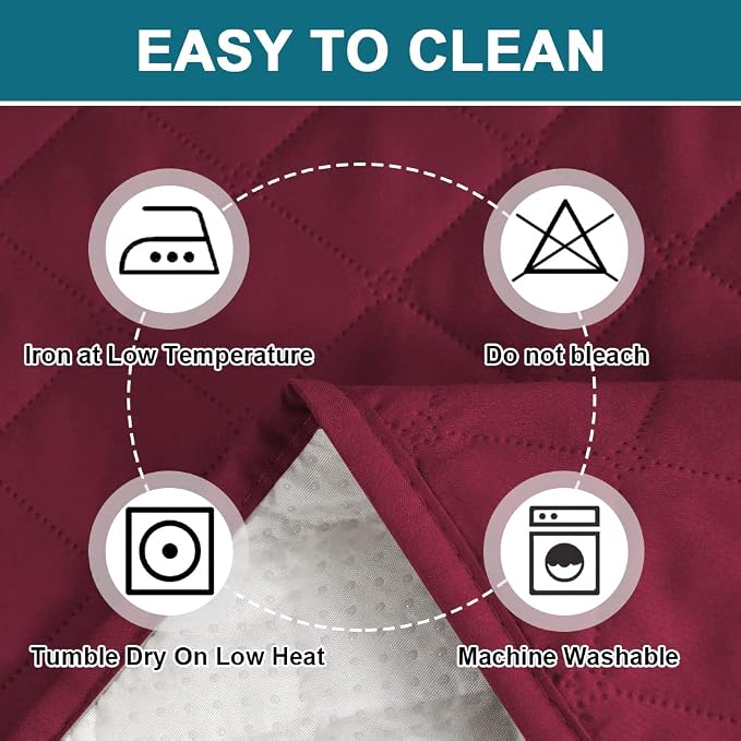 Turquoize 100% Waterproof Couch Cover Sofa Covers Washable Couch Covers for 3 Cushion Couch Pet Friendly Triple Non-Slip Couch Cover for Dogs Furniture Covers for Pets, Kids,Dog (Sofa 70", Burgundy)