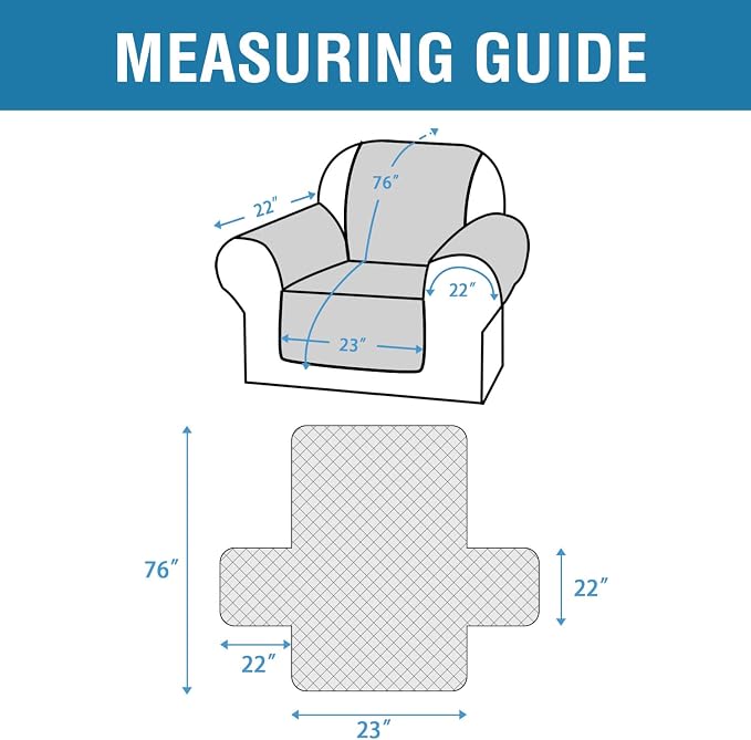 H.VERSAILTEX Chair Sofa Slipcover Sofa Cover 100% Waterproof Couch Cover Furniture Protector Cover with Elastic Straps for Pets Kids Children Dog Cat(Chair, Coconut Milk)