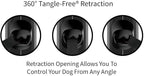 TUG Oval 360° Tangle-Free Retractable Dog Leash with Integrated Waste Bag Dispenser (Small, Grey)
