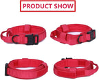 Tactical Dog Collar for Large Dogs with Control Handle,Red,XL | 1000D Heavy-Duty Nylon Fabric,Quick-Release Metal Buckle,Adjustable Fit,Soft-Padded Webbing,D-Ring,for Training & Hiking