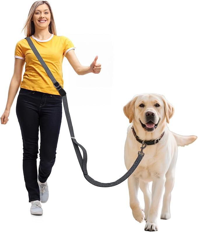 Hands Free Dog Leash,Galaxy Reflective,Crossbody Dog Leash,Black | Galaxy Reflective • Emergency Control Handle • Heavy-Duty Hardware • Multi-Way Wear