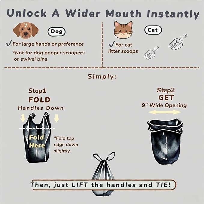 Ultra Thick RockRhino Dog Poop Bags, Multi-Layer Bottom, Opaque Odor-Proof | Easy Open Tie Handles | Certified Compostable Plastic Free | 210 Heavy Duty Bags, Mint Scent, Fits Holder, No Scooper Needed