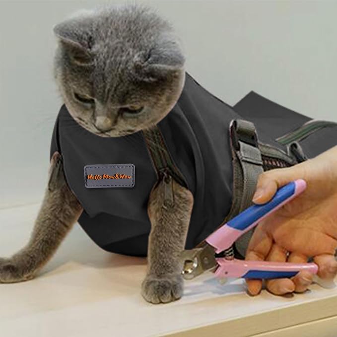 Cinf Cat Restraint Grooming Bag, Anti-Scratch Tool for Nail Trimming | Safe grooming restraint bag controls cat movement for bathing, nail trimming, injections and veterinary examinations