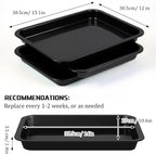 Tessco for you 3 Pcs Kitten Litter Box Shallow Low Entry Open Cat Litter Box Waterproof Plastic Small Rabbit Pan Tray Travel Toilet for Senior Cat Kitten Training(Black,15.1 x 12 x 1.4 Inch)
