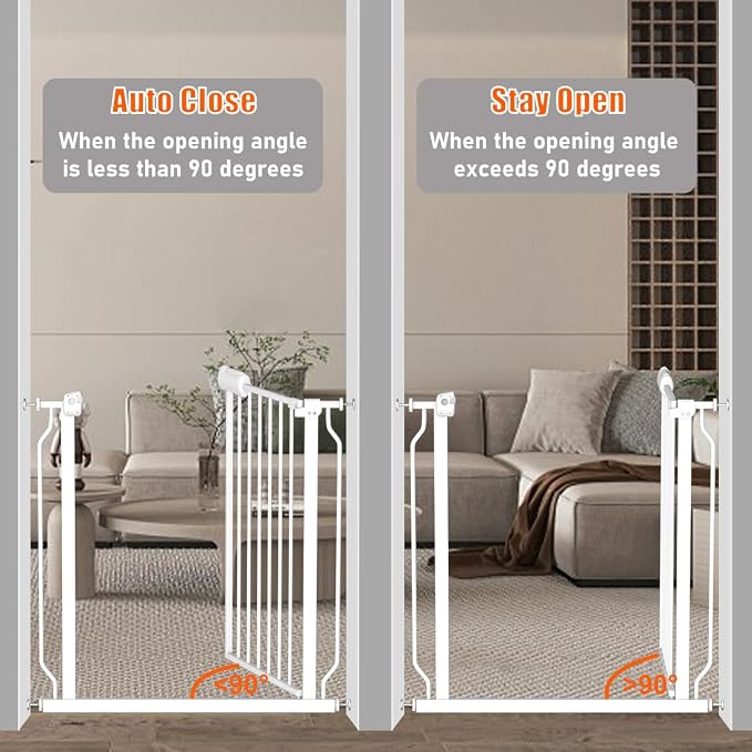 Fairy Baby 4.72in Extensions for Walk Through Baby Gate Auto Close White | Child Safety Gates Extends Wide Openings White