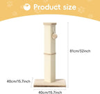 Cat Scratching Post, 32 Inch Tall Scratching Post for Indoor with 5 Inch Diameter Posts and Ball Cat Scratcher for Medium and Large Cats