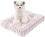 Orthopedic Dog Bed for Dogs, Calming Plush Dog Mat with Thick Cushion Support, Washable Fluffy Pet Bed with Non-Slip Bottom, Soft Indoor Dog Crate Bed (Purple, 23.0" L x 18.0" W x 3.0" Th)