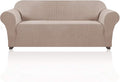Stretch Sofa Cover Slipcover Couch Covers for 3 Cushion Couch Furniture Protector Sofa Covers with Non Slip Elastic Bottom Dogs Pet Friendly Fitted(Large Sofa 90"-100",Sand)