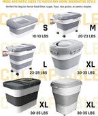 HOYTAMDAR 13Lbs Collapsible Dog Food Storage Container,Dog Food Container | Pet Food Storage Container with Airtight Lid,Measuring Scoop,Cat Food Storage Container Dry Food for Pets,Rice,Cereal