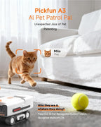 PMATE Self-Moving Pets Camera AI-Powered Rover with Auto Tracking & Patrol, 2K Live View, Night Vision, 2-Way Talk, and Auto-Recharge (A3-White)
