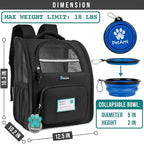 PetAmi Dog Backpack Carrier for Small Medium Dogs Large Cats up to 18 lbs, 2 Side Entry, Structured No-Collapse Frame, Airline Approved Ventilated Pet Backpack for Hiking Camping Travel Vet, Black