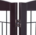 Spirich Freestanding Wire Pet Gate for Dogs, 30 inches Tall Dog Gate for The Houes, Doorway, Stairs, Pet Puppy Safety Fence,Set of Support Feet Included (Espresso, 4 Panels) ASIN: B07T8Z8NKL