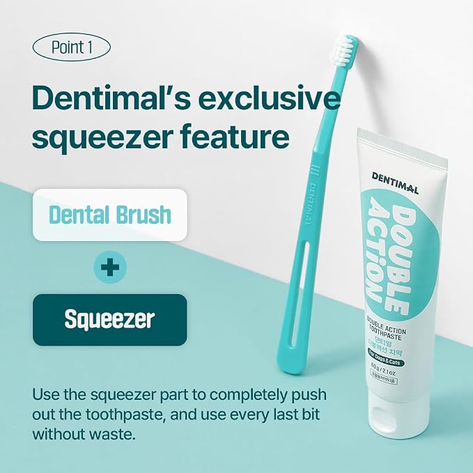 Breezytail Dentimal Double Action Pet Toothbrush (4 Pack) - 0.63" Ultra-Compact Head for Small to Medium Dogs & Cats, Dupont Ultra-Soft 90-Micron Micro-Fine Bristles, 15° Angled