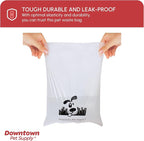 Downtown Pet Supply Unscented Poop Bags for Dogs with Dispenser, 180 Count - Leak-Proof Dog Waste Bags and Bone-Shaped Dog Poop Bags Holder for Leash - Pastel Rainbow, 12.5" x 8.5"