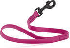Dogline Biothane Waterproof Dog Leash Strong Coated Nylon Webbing with Black Hardware Odor-Proof Easy to Clean High Performance for Small or Large Dogs Made in USA 2 ft Lead, Magenta Pink
