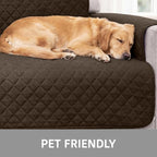Sofa Shield 100% Waterproof Couch Cover with Patented Straps, Slip & Stain Resistant Furniture Protector, Machine Washable Sofa Slipcover for Dogs Cats Pets Kids, 23 inch Seat, Armchair, Brown