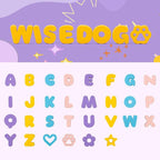 Wisedog Dog Charms for Collar, Yellow, 19MM | 30 Pcs, Silicone Letter Charms, Waterproof Alphabet Pet ID, For Dog Cat Collars, DIY Personalized Name Pendant