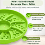 Slow Feeder Dog Bowl Silicone Suction Cup Anti Spill Dogs Cats Light Green