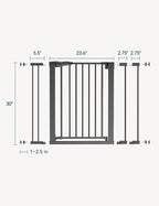 Babelio Pressure Mounted Baby Gate for Stairs, 26-40" Wide Dog Gate Indoor | Triple-lock system; Pressure/wall mount Auto-close; 200N impact tested; Easy Install for Doorways, Kitchen, Hallway, Black
