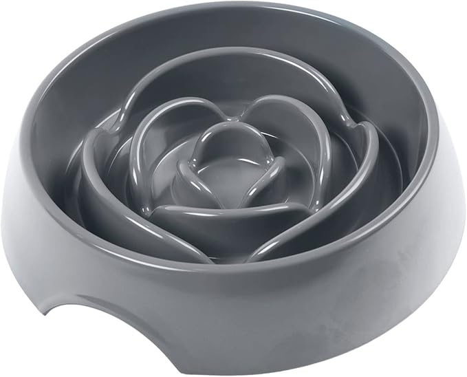 Messy Mutts Interactive Slow Feeder Dog Bowl, 3 Cup | Round Slow Feeder Dog Bowl With Raised Maze Pattern For Wet Or Dry Food, Holds Up To 3 Cups