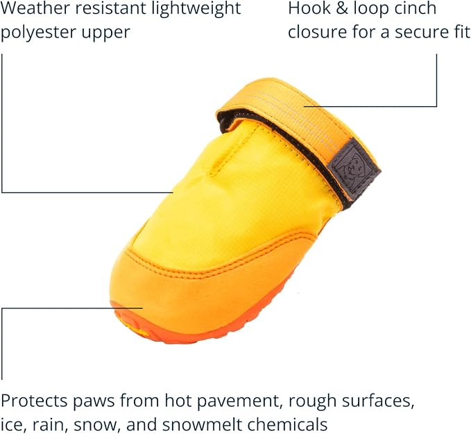 Ruffwear, Summit Trex Dog Shoes, All-Season Paw Protection with Durable Non-Slip Grip & Stay-Put Fit for Everyday Adventures, Sunrise Yellow, 3.00"