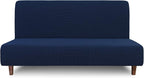 Easy-Going 100% Waterproof Futon Cover, Stretch Futon Slipcover Medium | Dual Waterproof Armless Futon Couch Cover, Leakproof Sofa Bed Furniture Protector for Kids Pets Dog Cat, Navy
