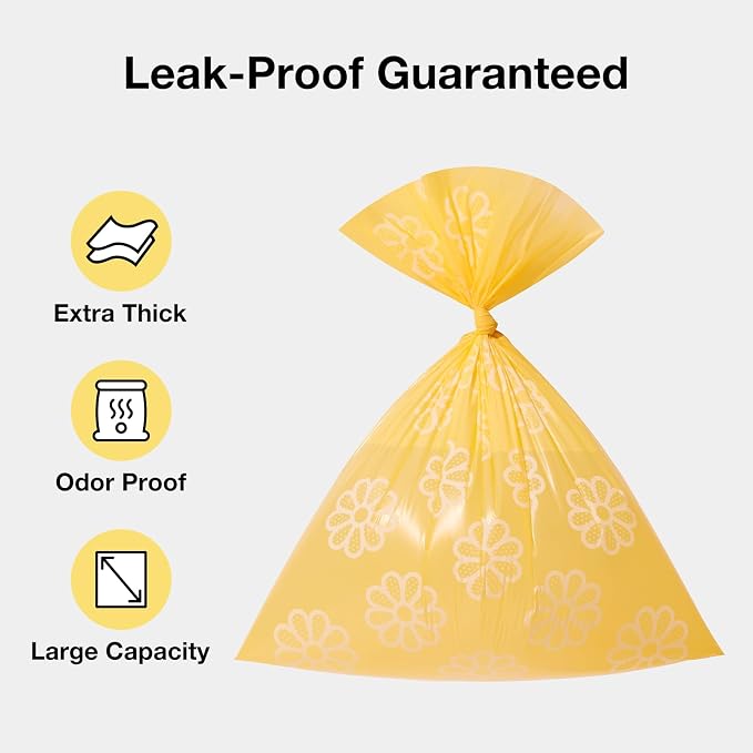 VETRESKA Daisy Scented Dog Poop Bags, 540 Counts, Leak-proof and Large | Extra Thick Pet Waste Bags for Dog Walking and Cat Litter, 36 Refill Rolls