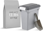 IRIS USA Dog Food Storage Container, Up to 13 lbs, Gray/Dark Gray | Made in the USA, BPA-Free, Airtight Seal, Best for Cat Food, Bird Seed, Chicken Feed, Pet Toys, Treats, Pellets