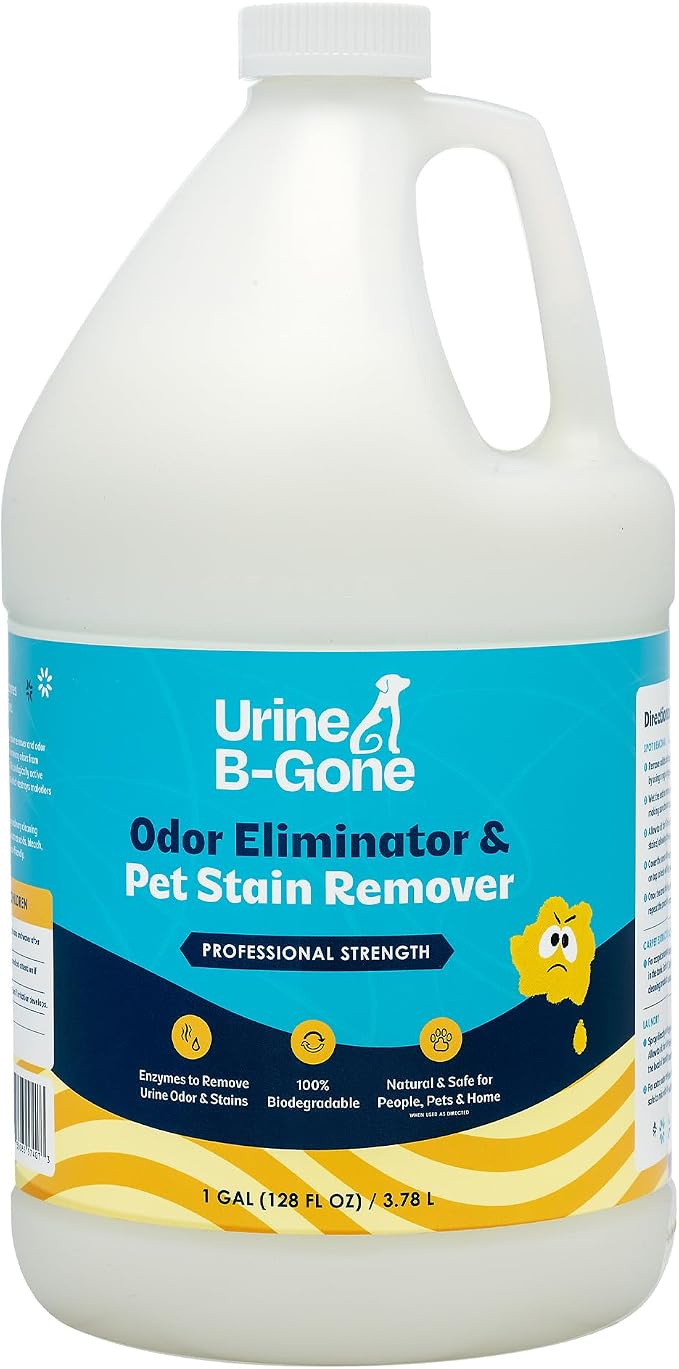 Urine B-Gone Enzyme Cleaner for Human, Cat & Dog Urine, Original, 1 Gallon | Enzyme cleaner for human, cat and dog urine on laundry, carpets and more; original scent, 1-gallon size.
